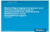 Beteiligungsprozesse zur Klimaanpassung in Deutschland: Kritische Reflexion … · 2020-06-11 · Beteiligungsprozesse zur Klimaanpassung in Deutschland: Kritische Reflexion und Empfehlungen