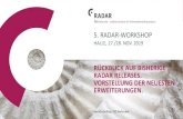 RÜCKBLICK AUF BISHERIGE RADAR RELEASES. VORSTELLUNG … · 2020-03-30 · RADAR – bisherige Releases 3 5. RADAR-Workshop, Halle, 27./28. Nov. 2019 April 2018 RADAR v 1.2 Barrierefreiheit