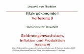 Makroökonomie I Vorlesung 9 Geldmengenwachstum, Inflation … · 2018-11-27 · mengenwachstum, Inflation und Produktionswachstum • Ausgangspunkt: AD-Funktion aus Kapitel 7, d.h.:
