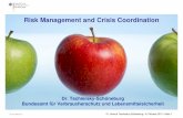 Risk Management and Crisis Coordination€¦ · • information and communication technology • interface to situation center • preliminary work (anticipatory) Quality management