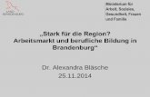 „Stark für die Region? · Ausbildungsbewerber und betriebliche Ausbildungsstellen in Brandenburg (2005 – 2014) < 22. November 2014 > MASGF 10 33.000 34.589 31.449 21.046