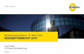 Bilanzpressekonferenz, 20. März 2020 GESCHÄFTSBERICHT 2019 · Trends setzen, höherer ROI Interroll • Plattformprodukte für global ... (z.B. Krauthammer und Fraunhofer) •Mobile