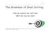 The Grammar of Goal Setting - Project Community · the Grammar of Goal Setting TN2000-1 Revision 0 March 2000 '2000 by David A. Schmaltz True North pgs All Rights Res erved 3 The