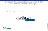 Collano Präsentation während der 22. Hofer …Ausgezeichnete Haftung auf Holz- und Holzfaserprodukten, Aluminium, Glas und Keramik Eigenschaften: Hohe Klimawechsel- und Wärmebeständigkeit