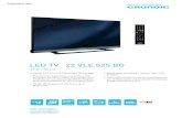 LED TV 22 VLE 525 BGecx.images-amazon.com/images/I/B1rta39hnXS.pdf · Design LCD TV mit LED Backlight Technologie. ... hängt von der Art der Nutzung des Fernsehgerätes ab. Brand