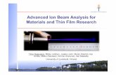 Advanced Ion Beam Analysis for Materials and Thin …...Advanced Ion Beam Analysis for Materials and Thin Film Research Timo Sajavaara, Mikko Laitinen, Jaakko Julin, Marko Käyhkö,