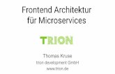 Frontend Architektur für Microservices - trion …...2019/05/08  · für Microservices Thomas Kruse trion development GmbH Training - Beratung - Entwicklung Kubernetes Spring Boot