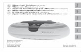 Ultraschall-Reiniger Ultrasonic Cleaner Deutsch · 2019-11-17 · So sind ergänzende Informationen gekennzeichnet. 2. Sicherheitshinweise • Lesen Sie die Bedienungsanleitung aufmerksam