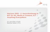 Horizon 2020 - 2. Ausschreibung in IKT für 5G, Media ... · DAS WEBINAR • Willkommen, Einführung Poll 1 • Smart Anything Everywhere Initiative: ICT-04-2017 • Media and content