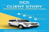 Client story, Mahindra Rise x IIDE Rise Client Story.pdf · Mahindra Rise is a multinational utility vehicle company dealing in SUVs, commercial vehicles and more AIM- With increasing