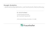 Google Analytics - datenschutzpraktische und technische ... Pordesch, Google Analytics, Informationsrechtstag