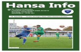 SV Hansa Friesoythe LANDESLIGA WESER-EMS 2018/19 Sonntag ... · Aktuelle Tabelle der Landesliga Weser-Ems Pl. Mannschaft Spiele G U V Tore ... SC Melle 03 18 6 3 9 24:36 -12 21 12.