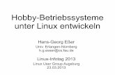 Hobby-Betriebssysteme unter Linux entwickelnhgesser.de/docs/LUGA-2013-OS-Entwicklung.pdf · dw gdt_end – gdt_start - 1 ; linear address of GDT dd gdt_start gdt_start: dd 0, 0 ;