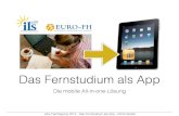 Das Fernstudium als App - W. Bertelsmann Verlag · wbv-Fachtagung 2012 - Das Fernstudium als App - Dörte Giebel Vorteile aus Sicht der Studierenden _____ Die Herausforderungen •