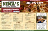 Nimas Pizzeria Palmyra, NY Wayne County · Nima's Sampler 10.49 2 Mozz Sticks, 2 Poppers, 2 Chicken Fingers, 2 Pizza Logs, Onion Rings served with choice of 2 sauces Garlic Bread