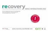 20% Rabatt recovery · PDF file 2020-06-15 · Recycling Technology Worldwide recovery Kommunikationslösungen für die Zielgruppe der Geschäftsführer und Betriebsleiter in Recyclingbetrieben
