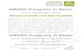 AMORC-Kongress in Berlin · Programm AMORC-Kongress in Berlin am 3. September 2016 Wissenschaft und Spiritualität 14:30 Uhr – 15:30 Uhr Dr. Beatrix Vogel – „Fühlen ist eine