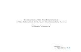 Evaluation of the Implementation of the Education Reform ... Evaluation of the Implementation of the