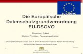 Die Europäische Datenschutzgrundverordnung EU …...1 24.04.2018 Die Europäische Datenschutzgrundverordnung EU-DSGVO Thomas J. Eckert Diplom-Physiker, Regierungsdirektor Referent