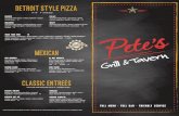 DETROIT STYLE PIZZA - Pete's Grill and Tavern...sauerkraut / 1000 island dressing / marbled rye - 11 PRETZEL TURKEY CLUB roast turkey / avocado / bacon / cheddar cheese / honey dijon