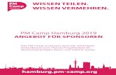 ANGEBOT FÜR SPONSOREN - PM Camp Hamburg · 2019-02-03 · hamburg.pm-camp.org Unser Angebot für Event-Sponsoren Wir präsentieren unsere Sponsoren prominent mit Namen, Logo, Website