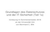 Grundlagen des Datenschutzes und der IT-Sicherheit · 2016-04-10 · Bernhard C. Witt Grundlagen des Datenschutzes und der IT-Sicherheit (Teil 1a) 3 Fachliche Zuordnung Vorlesung