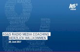 AS&S RADIO MEDIA COACHING HERZLICH …...Oliver Bertsch, Leitung Media-Service, ARD-Werbung SALES & SERVICES 13:15 Uhr Lunch-Pause 14:00 Uhr Media-Coaching: Best Practice Case - das