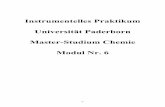 Instrumentelles Praktikum Universität Paderborn Master-Studium Chemie Modul … · 2018-07-18 · Modul Nr. 6 -2- -1- ... SS18 Instrumentelles Praktikum Versuchsteile 1.1 bis 3.2: