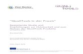 “QualiTools in der Praxis” · auf der Webseite, sozialen Medien (Facebook, Linkedin), europäische Plattformen (EPALE für die internationalen Webinare), über nationalen und