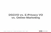 DSGVO vs. E-Privacy VO vs. Online-Marketing · Personenbezogene Daten Alle Daten, welche sich auf eine natürliche Person beziehen. • Name, Adresse, Telefonnummer • E-Mail Adresse