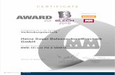 Heinz Soyer GmbH - Ausgezeichnet in der Kategorie … · hannover 2 oktober 2016 CERTIFICATE Frank ablonski leitender Chefredakteur MM MaschinenMarkt 2 16 Frauke Finus Redakteurin