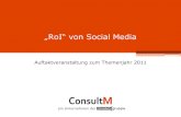 „RoI“ von Social Media - Ostwestfalen-Lippe...RoI von Social Media messen ist wie … RoI des Einsatzes von E-Mails messen RoI von Marketing-Maßnahmen messen RoI von Marktforschung