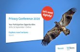 Privacy Conference 2020...trends at our online conference Discuss with over 500 international leading privacy experts from corporates, startups, politics and supervisory authorities