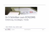 In 5 Schritten zum ECM/DMS - bul-consulting.de · 2 Prozessbeschreibung 3 Definitionen und Abgrenzung 3.1 Definitionen 3.2 Mengengerüste 3.3 Primäre Ordnungskriterien und Metadaten