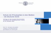 Schutz der Privatsphäre in den Medien - die deutsche Sicht · Schutz der Privatsphäre in den Medien - die deutsche Sicht Vortrag vor dem deutsch-französischen ... Bundeskanzler
