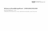Haushaltsplan 2019/2020 - Einzelplan 12 - Sachsen · 2019-01-10 · 3 Inhaltsverzeichnis Seite Vorwort zum Einzelplan 9 Übersicht über die Einnahmen und Ausgaben 2019 14 Übersicht