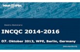 BeatrixBeckmann INCQC 2014-2016 · 2013-10-14 ·  INCQC 2014-2016 07.Oktober2013, WPE, Berlin, Germany BeatrixBeckmann