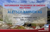 NATURNAHER TOURISMUS IM UNESCO- WELTERBE ......2019/11/26  · -ZBb ALETSCH ARENA . ALETSCH BAHNEN AG Grösster Gletscher der Alpen Max. Verschiebungen Bergstation und Stütze 16+15