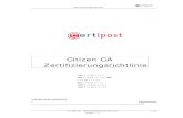 Citizen CA Zertifizierungsrichtlinie...Bezeichnung: „elektronischer Personalausweis ab 12 Jahre“ und „elektronischer Personalausweis bis 12 Jahre“. 1.1.1 Genehmigte Entitäten,