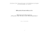 Modulhandbuch GeoMet MA 2009 04 17 · Methodik 2: Inverse Modellierung GeoMet 1: Geophysik des Sonnensystems GeoMet 2: Elektrische und Elektromagnetische Verfahren der Geo-physik