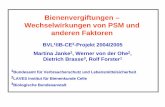 Bienenvergiftungen – Wechselwirkungen von PSM und anderen ...€¦ · Bienenvergiftungen – Wechselwirkungen von PSM und anderen Faktoren BVL1/IB-CE2-Projekt 2004/2005 Martina