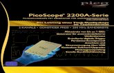 PicoScope 2200A-Serie 2200A Broschuere_d.pdf · Daten über den USB-Anschluss mit 1 bis 9,6 MS/s kontinuierlich und lückenlos direkt in den Arbeitsspeicher oder auf die Festplatte