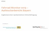 Fahrrad-Monitor 2019 Bayern...Fahrrad als Freizeitbeschäftigung, welches mit 72% Platz 3 der Beliebtheitsskala einnimmt. Das Fahrrad als Verkehrsmittel liegt mit 63% 9 Prozentpunkte