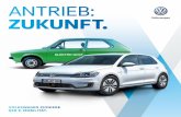 Antrieb: Zukunft. Volkswagen Pioniere der E-Mobilität. · Und die Zukunft? Sie bleibt spannend – denn es wird bereits mit Hochdruck an der nächsten Generation elektrisch fahrender