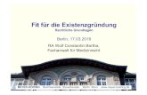 Fit für die Existenzgründung - Jörg Schröderzahnmedizinerberater.de/wp-content/uploads/2018/05/... · 2018-05-30 · MEYER-KÖRING Rechtsanwälte Steuerberater Berlin Bonn Fit