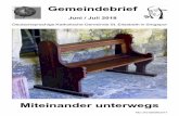 Juni / Juli 2018dt- Gemeindebrief Juni / Juli 2018 Miteinander unterwegs Deutschsprachige Katholische