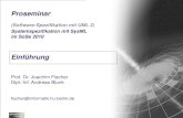 Proseminar - hu-berlin.de · J.Fischer ProSeminar -Einführung E.1 Proseminar (Software-Spezifikation mit UML 2) Systemspezifikation mit SysML im SoSe 2010 Einführung Prof. Dr. Joachim