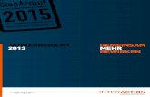 JahresberiChT Gemeinsam 2013 mehr bewirken · Aufbau Bereich Nachhaltigkeit & Fair Trade, 2. Auflage Kursbuch «Just people?». • humanitäre nothilfe: Sammlungen von CHF 3 Mio.