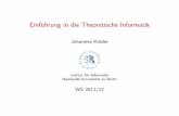 Einführung in die Theoretische Informatik - hu-berlin.de · 2012-02-14 · DiewichtigstenZeitkomplexitätsklassen DiewichtigstendeterministischenZeitkomplexitätsklassensind LINTIME