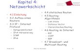 Kapitel 4: Netzwerkschichtdodo.fb06.fh-muenchen.de/parzhuber/Netzwerke/Vorlesung/... · 2019-04-30 · IP-Adressierung – Grundlagen • IP-Adresse: 32-Bit-Kennung für das Interface